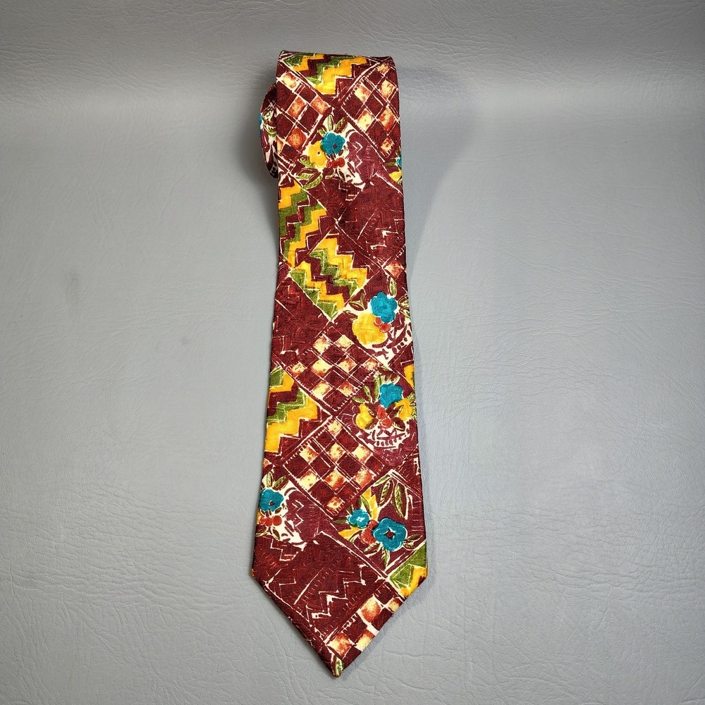 Vintage Ermenegildo Zegna Tie Multi Color Floral 100%‎ Silk  58" Made In Italy - Picture 2 of 11